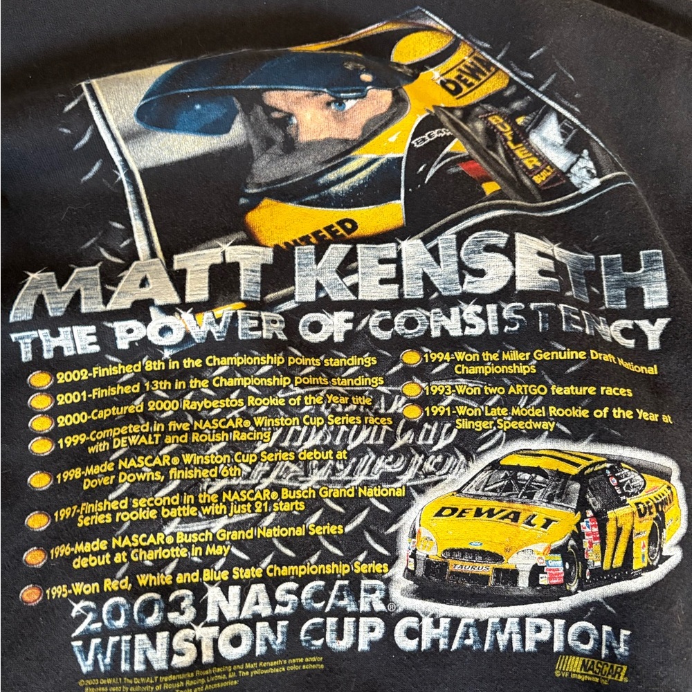 Vintage 2003 Matt Kenseth NASCAR Crewneck Black - Picture 5 of 5
